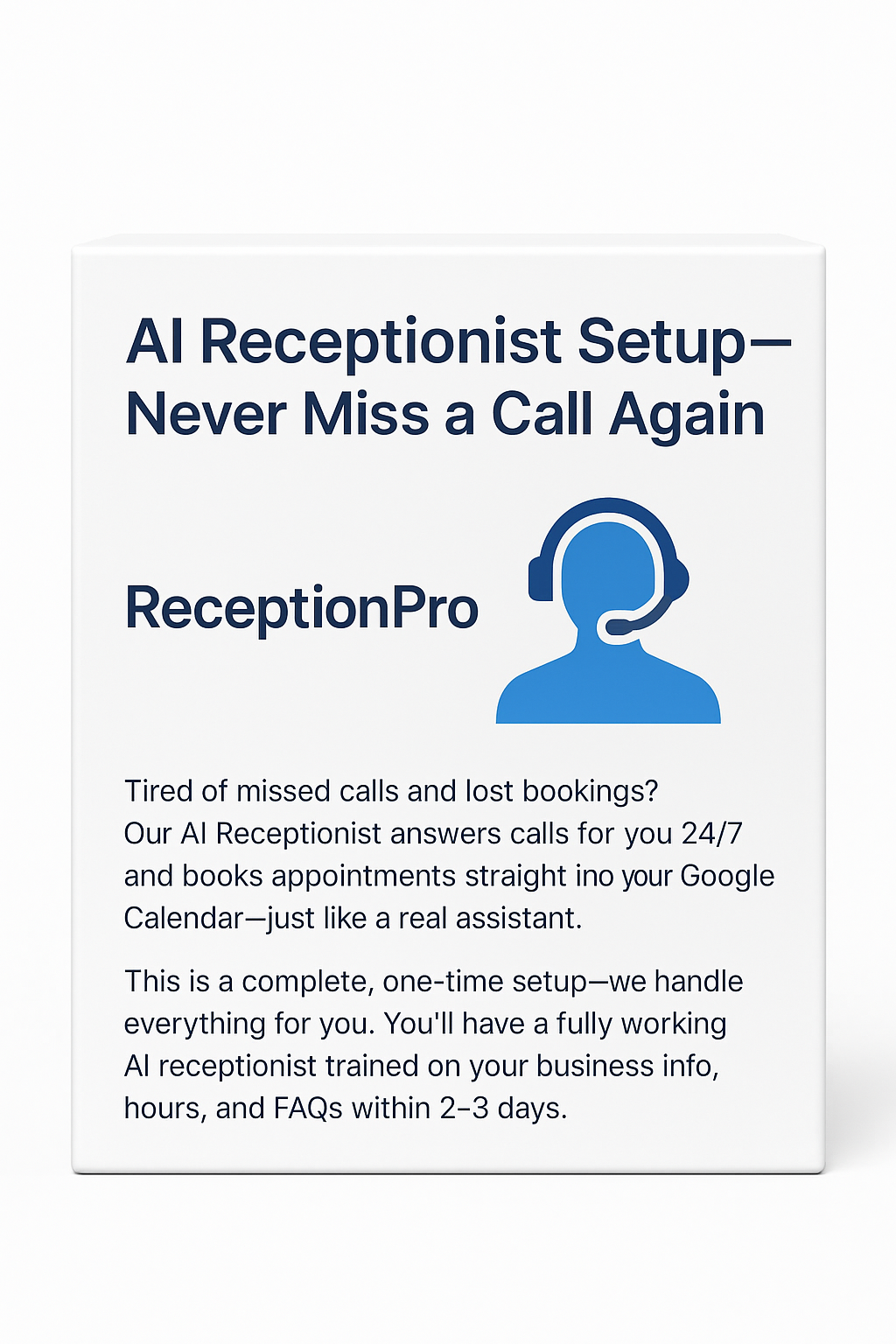 ReceptionPro AI receptionist